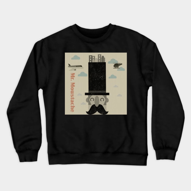 mr moustache Crewneck Sweatshirt by Beni-Shoga-Ink